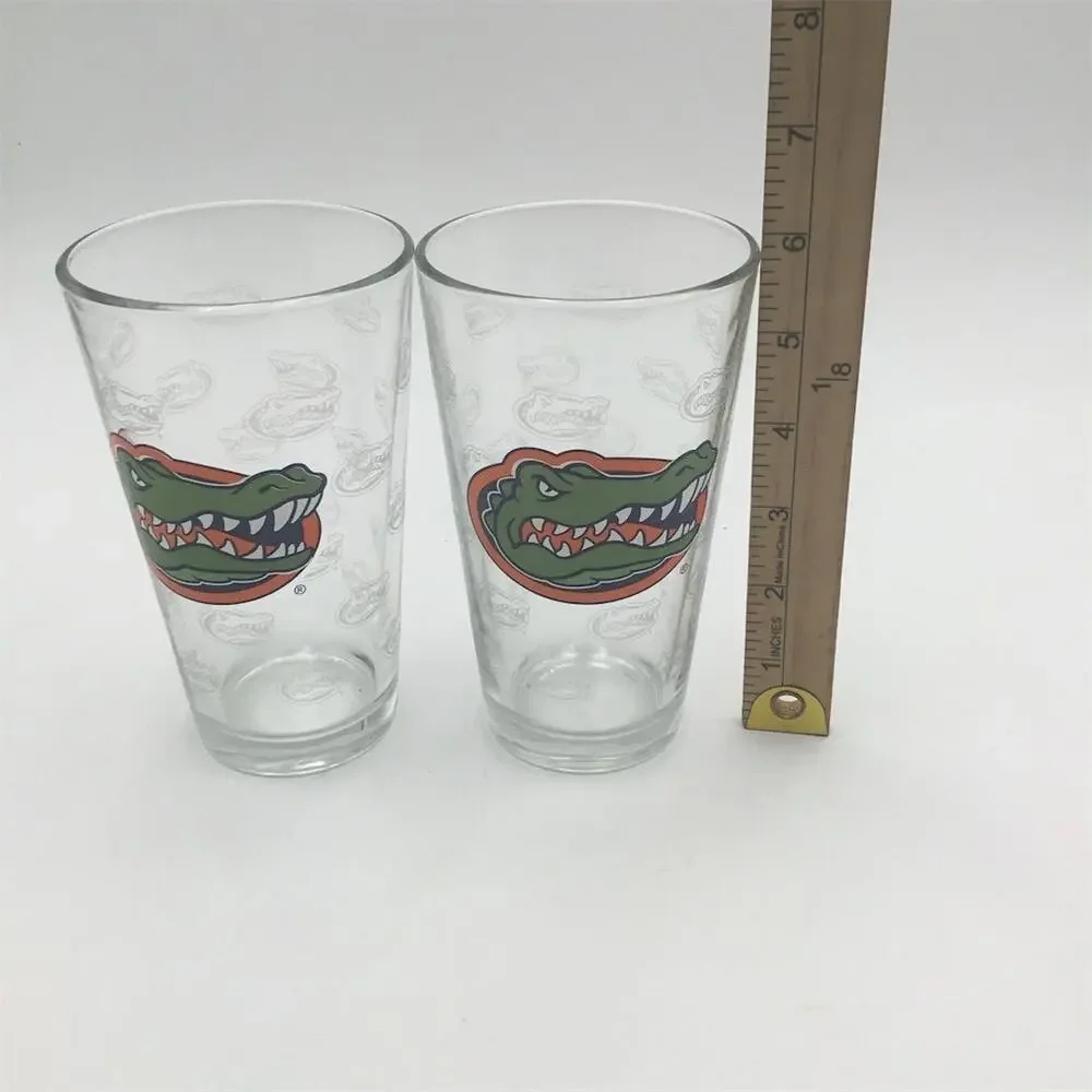 University of‎ Florida Gators 16 oz Pint Glass Set of 2 Etched Logo